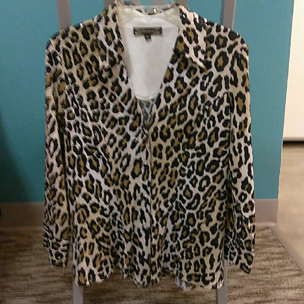 Mesmerise sequined animal print blouse
